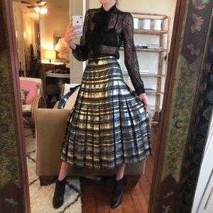 Vintage metallic pleated skirt